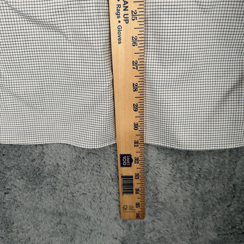 J Crew Ludlow Dress Shirt Mens 16.5/35‎ Slim Fit White Grid Check Cotton Stretch